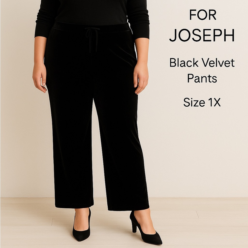 Joseph Luxurious Black Velvet Wide Leg Pants
